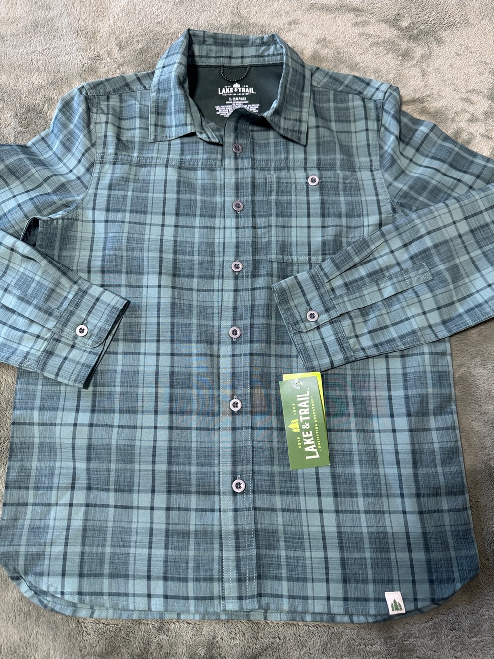 Lake & Trail Men's Teal Plaid Button-Down Shirt